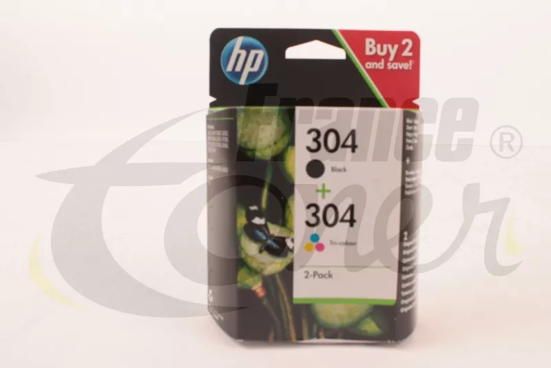 HP 304 noir et couleur - LOT de 2 cartouches d'encre SIMPLE