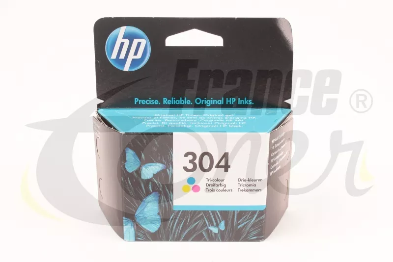 HP 304 Cartouche d'encre trois couleurs authentique (N9K05AE) pour