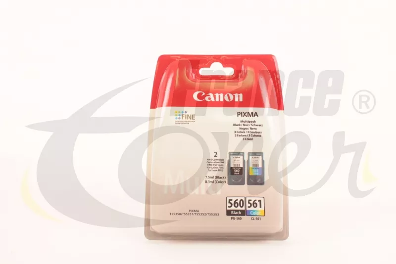Pack 2 cartouches d'encre Canon Noir PG-560XL et Couleurs CL-561XL